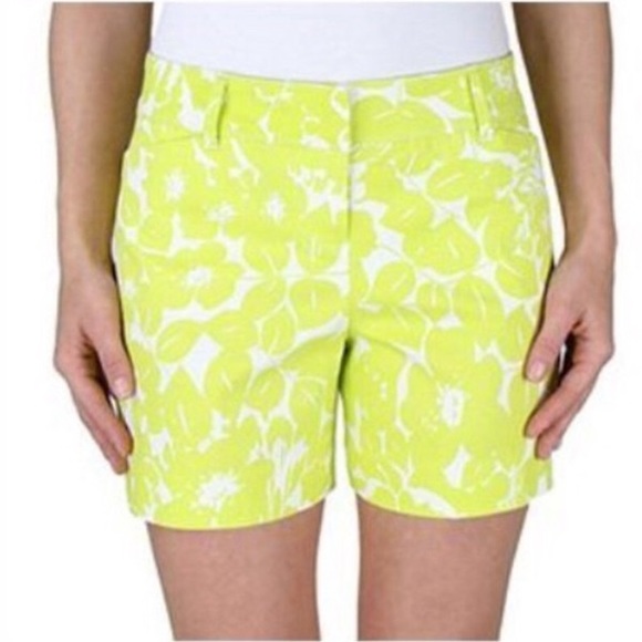 The Limited Pants - The limited chartreuse floral tailored shorts